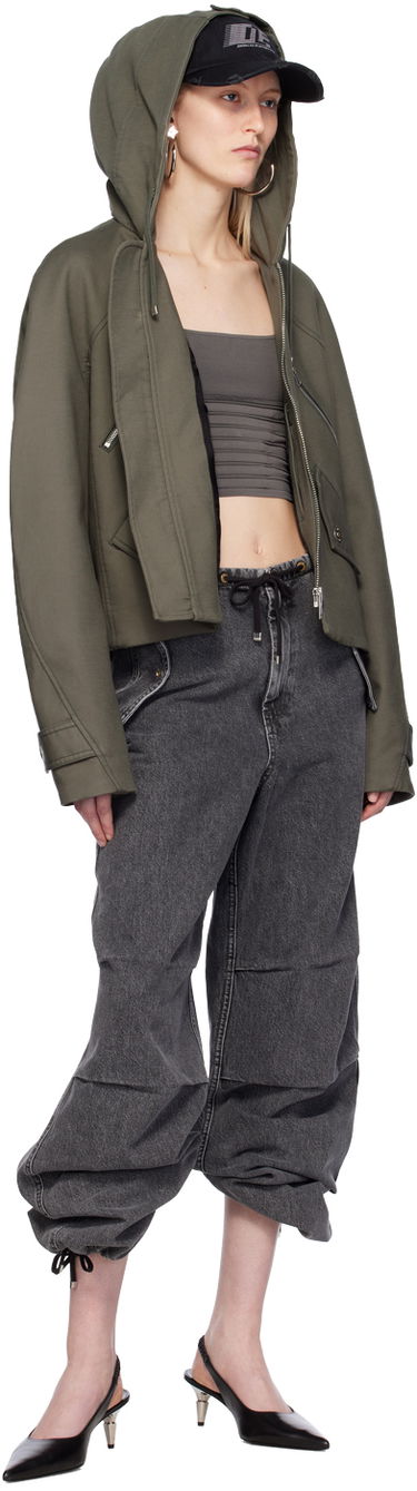 Vindjacka Dion Lee Cropped Hooded Zip-Up Jacket Grön | C4057PS24, 3