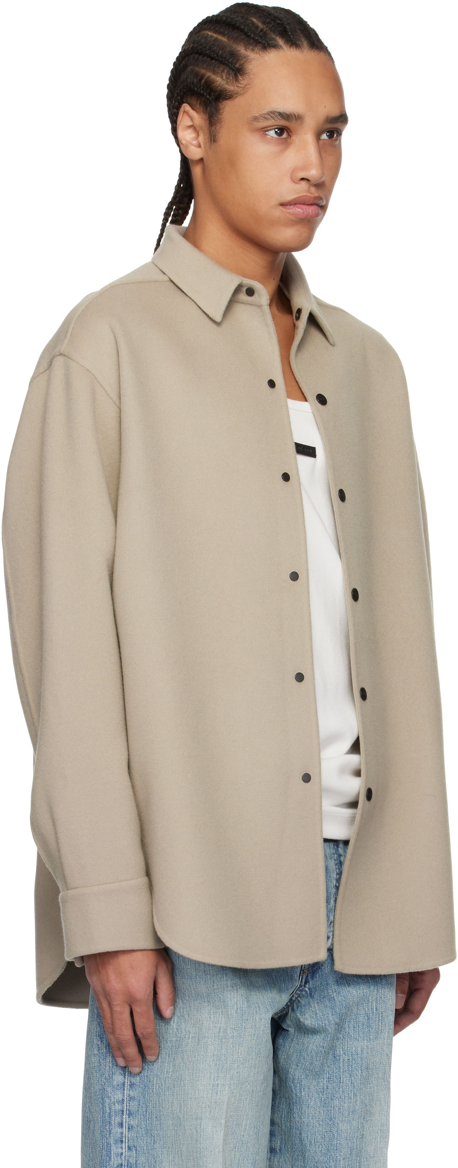 Skjorta Fear of God Fear of God Wool Cashmere Overshirt Beige | FGE230-330DWC, 1