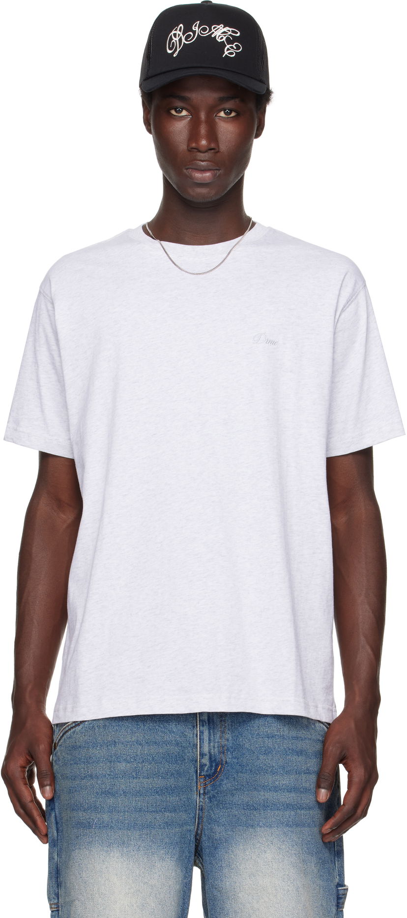 T-shirt Dime Dime Cursive Small Logo T-Shirt Grå | DIMESU2539ASH