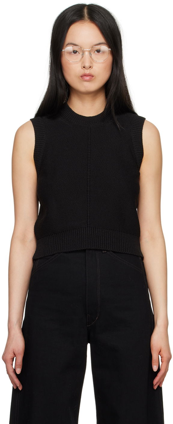 Sweater LEMAIRE Lemaire Cropped Knit Vest Svart | TO1208 LK1022