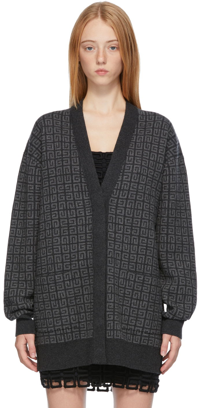Sweater Givenchy Cashmere 4G Cardigan Grå | BW90D64ZAA