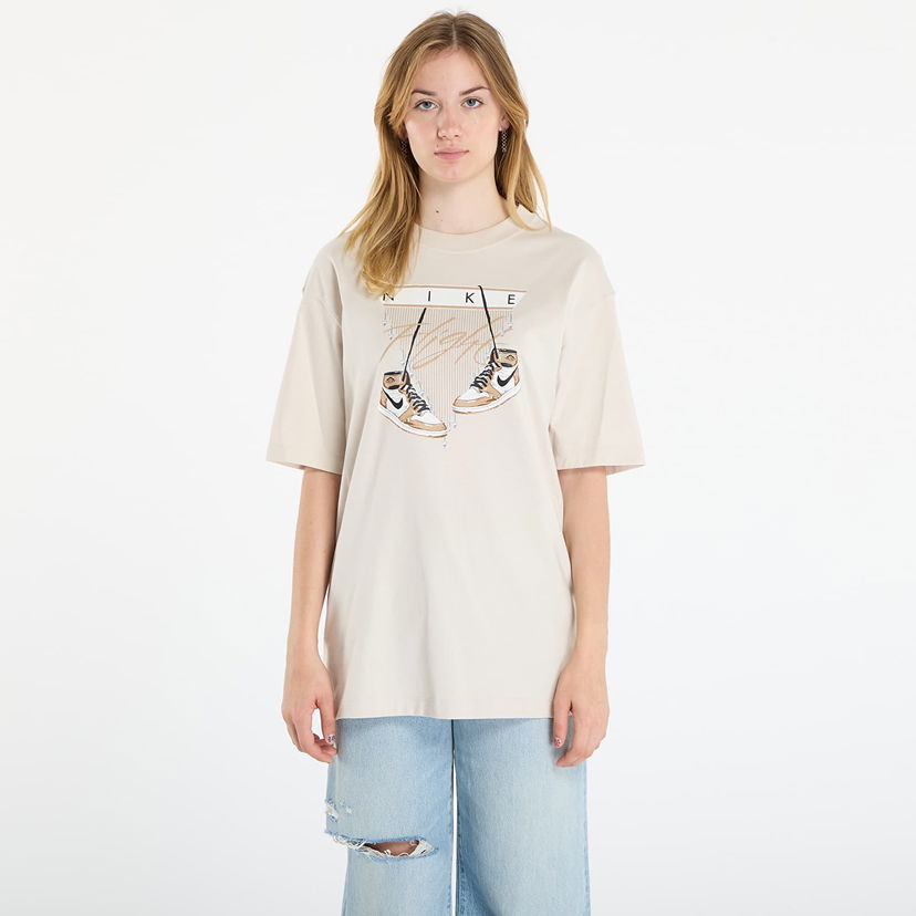 T-shirt Jordan Jordan Flight Oversized T-Shirt Beige | DV1411-104
