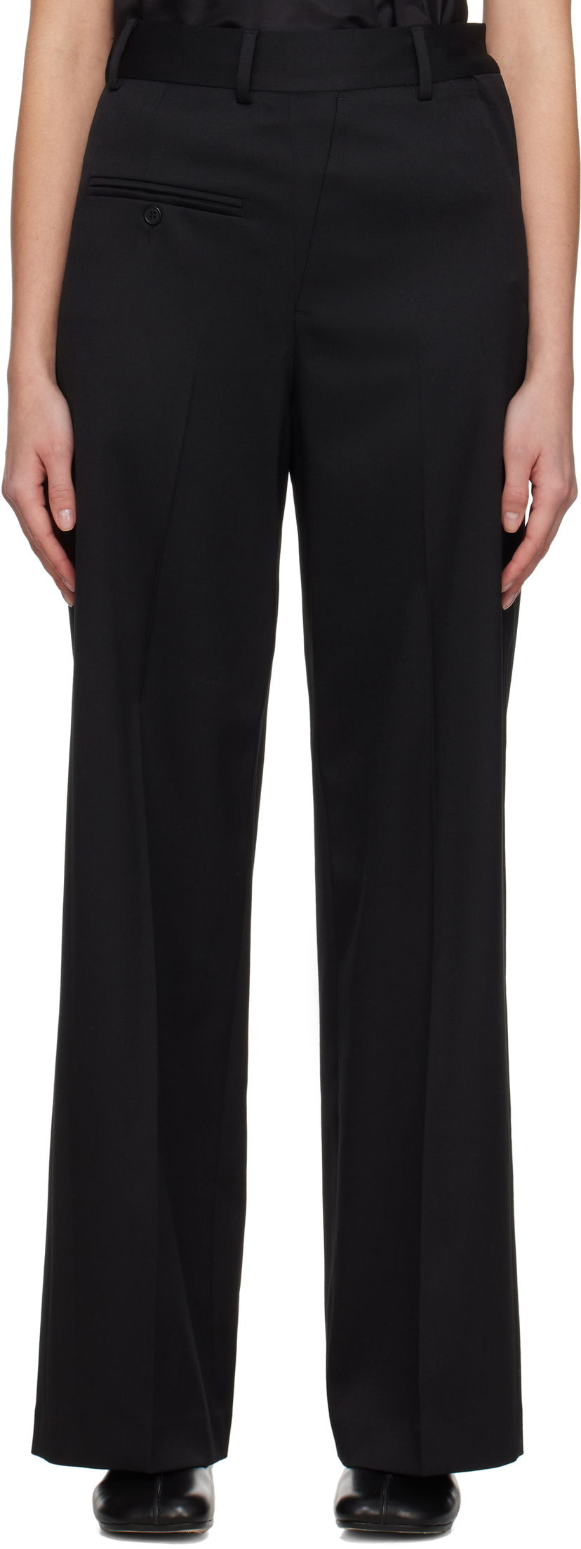 Byxor Maison Margiela MM6 Maison Margiela Twist Wool Blend Trousers Svart | S52KA0516 S47848