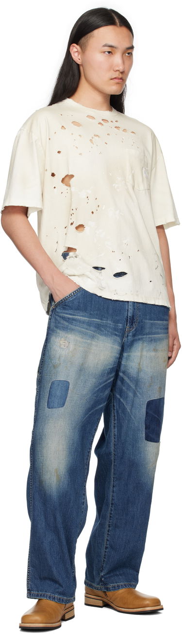 T-shirt Neighborhood Neighborhood Savage Crewneck Distressed T-Shirt Vit | 251OKNH-CSM04, 3