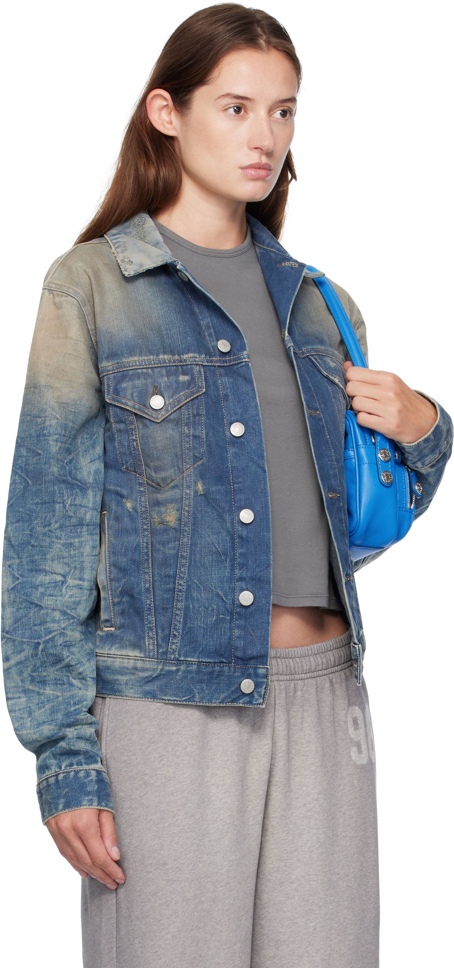 Jacka Acne Studios Acne Studios Distressed Denim Jacket Blå | C90196-, 1