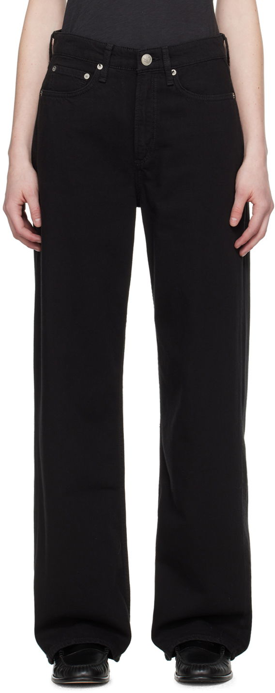 Jeans rag & bone Rag & Bone Logan Wide Leg Jeans Svart | WDD22H2935STBL