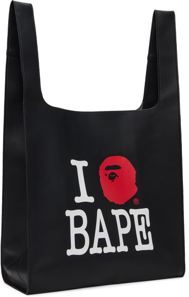 Tygpåse BAPE A Bathing Ape 'I Love BAPE' Tote Bag Vit | 001BAK802001L, 4