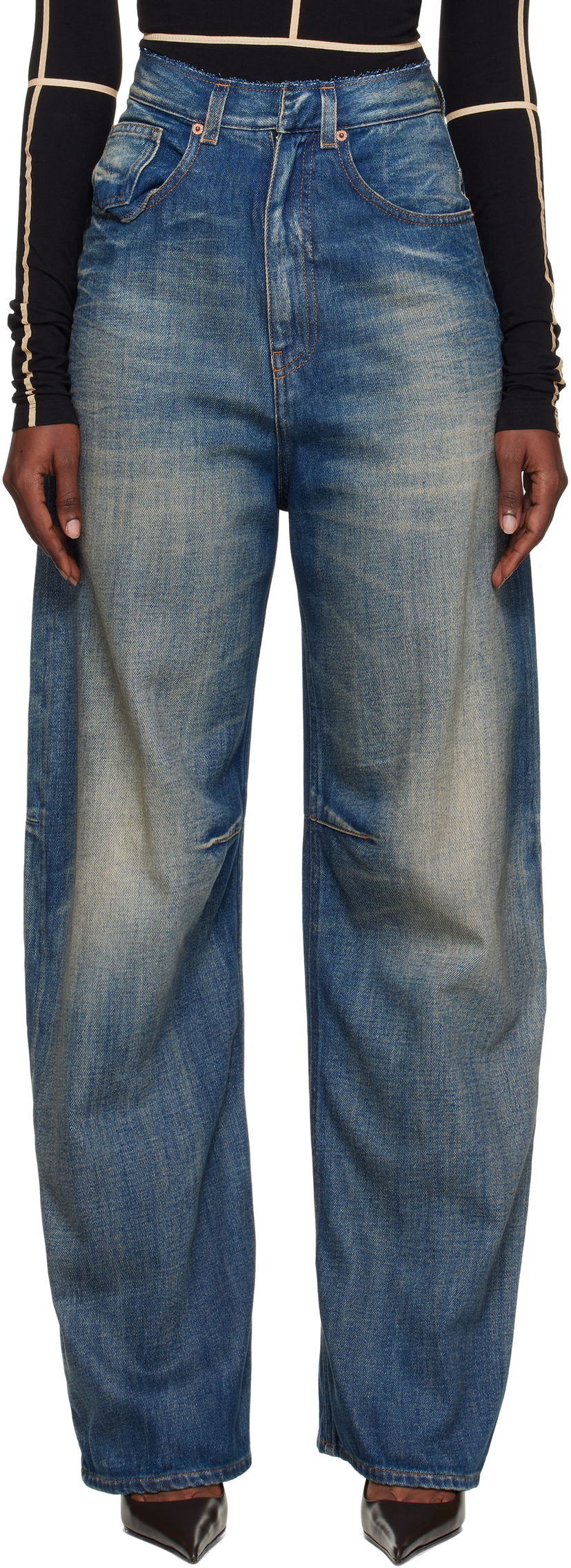 Jeans Maison Margiela Wide-Leg Jeans Blå | S52LA0266 M30017