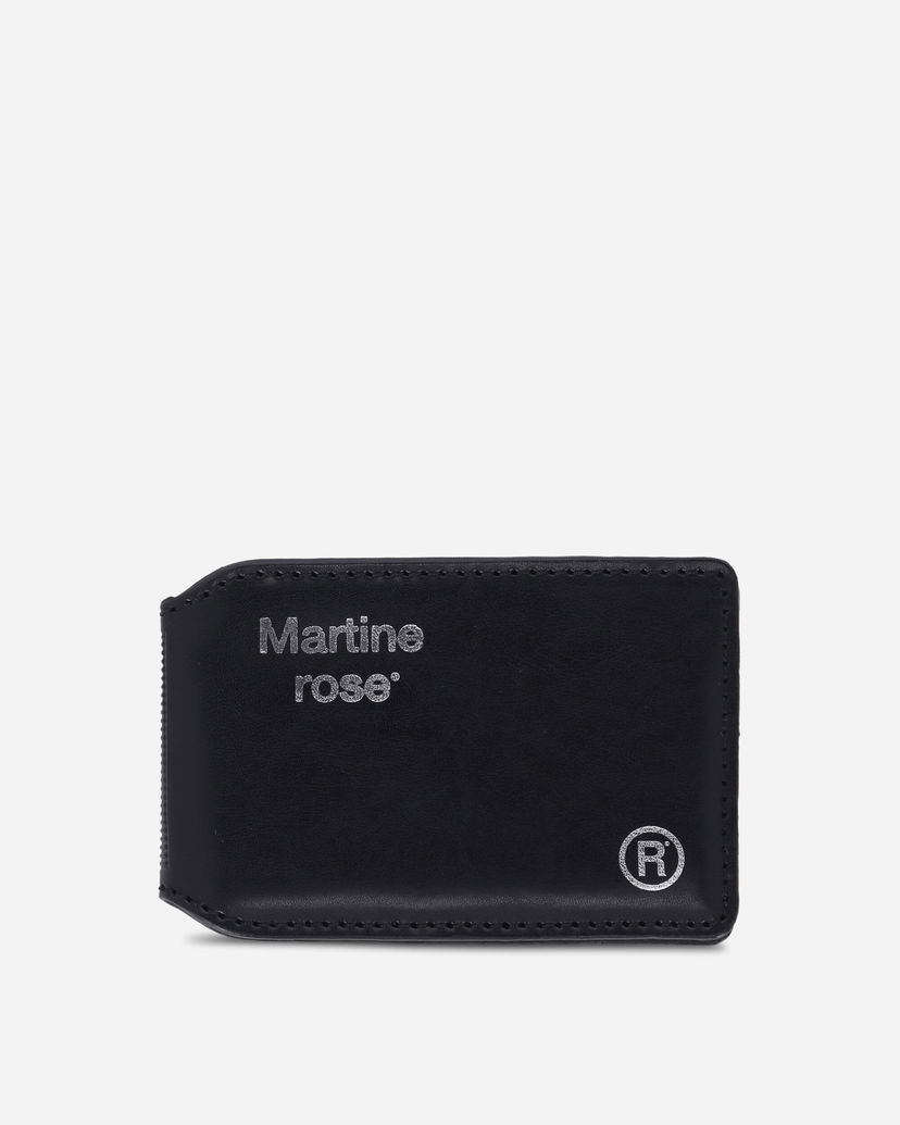 Plånbok Martine Rose Logo-Foil Embossed Leather Card Holder Svart | 1150LP22001