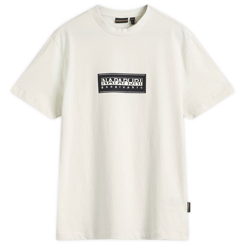 T-shirt Napapijri Men's Box Logo T-Shirt, Size Large Vit | NP0A4I3LN1A1