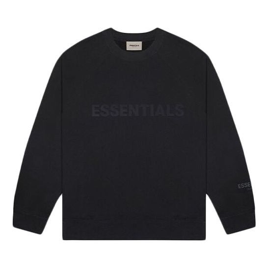 Sweater Fear of God Essentials Long Sleeve Sweater Svart | FOG-SS20-295