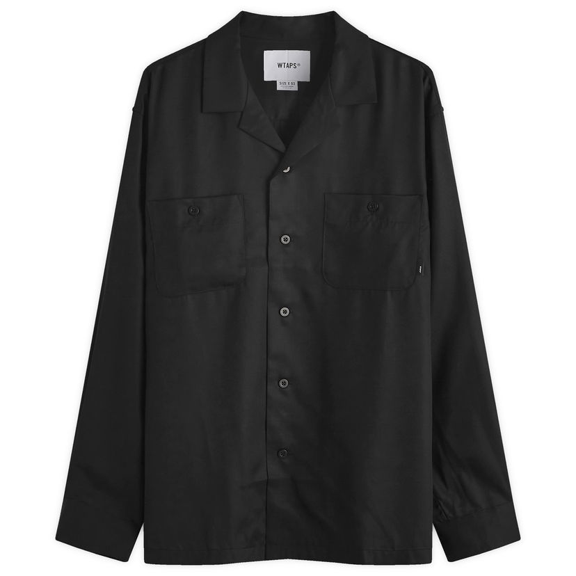 Skjorta WTAPS Shirt Open Stitch Large Svart | 242TQDT-SHM04-BLK