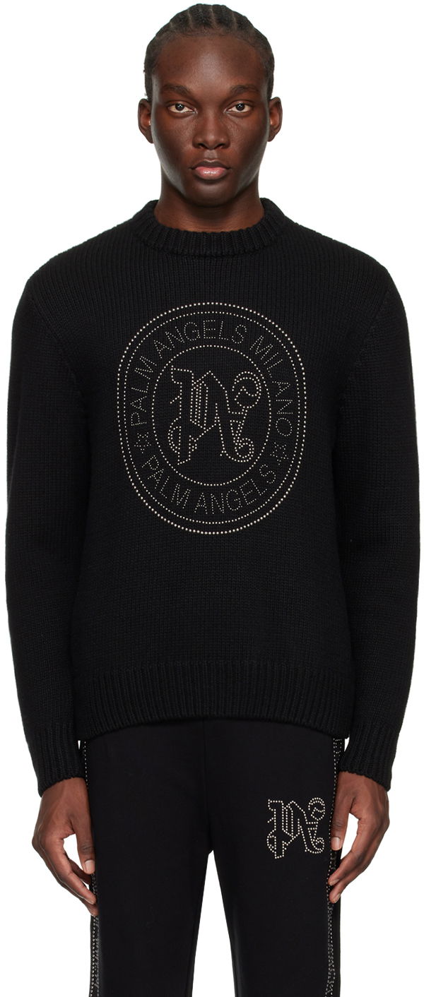 Sweater Palm Angels Milano Stud Sweater Svart | PMHE058R24KNI0011072