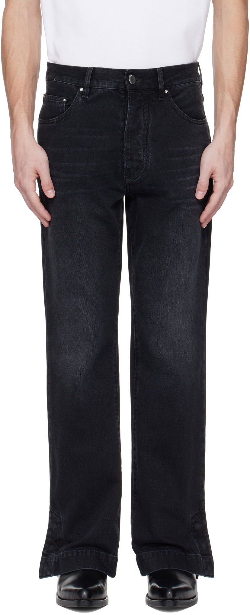 Jeans AMIRI AMIRI Straight Flare Jeans Svart | AMDNGH1089