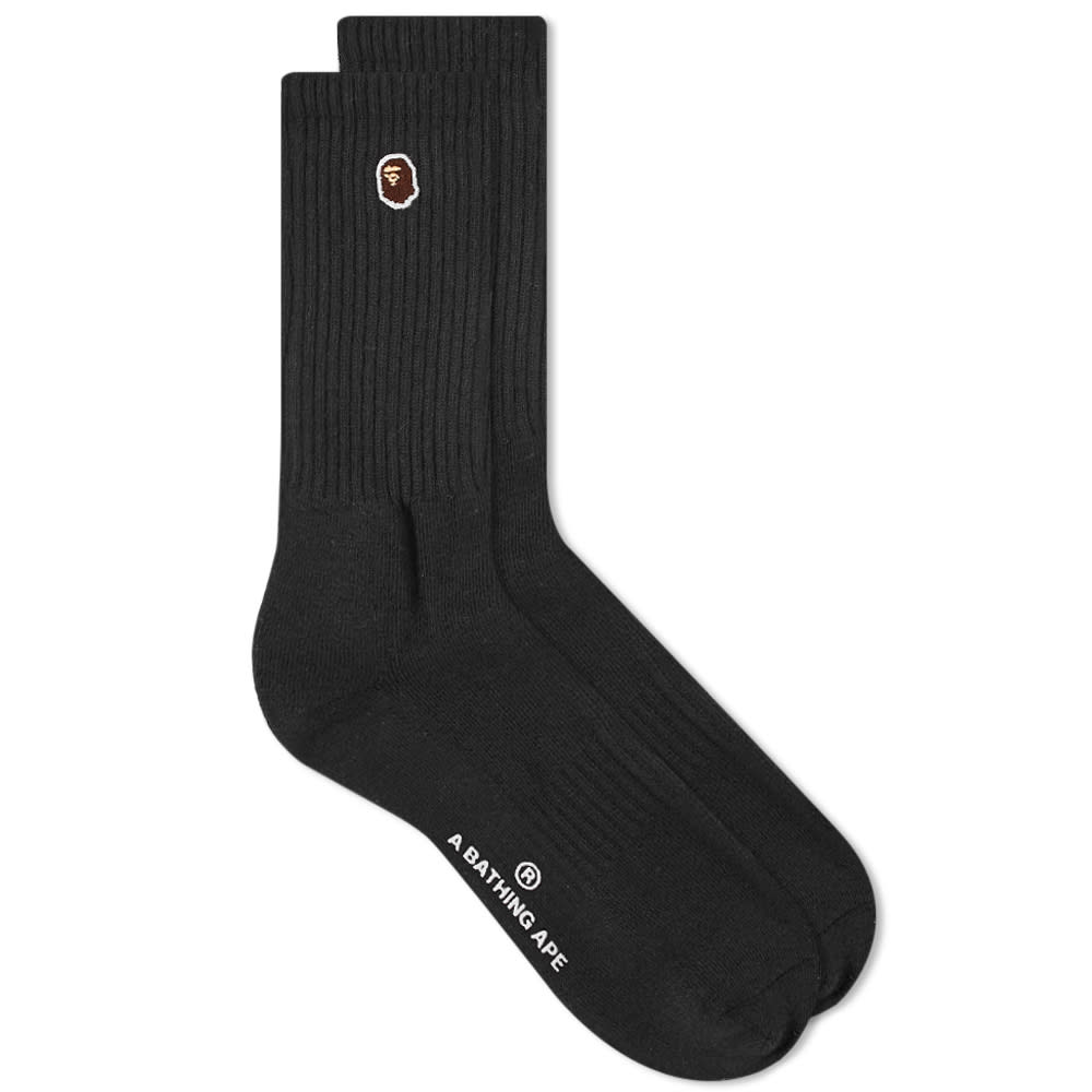 Strumpor BAPE A Bathing Ape Ape Head One Point Sock Svart | 001SOI801002M-BLK, 0