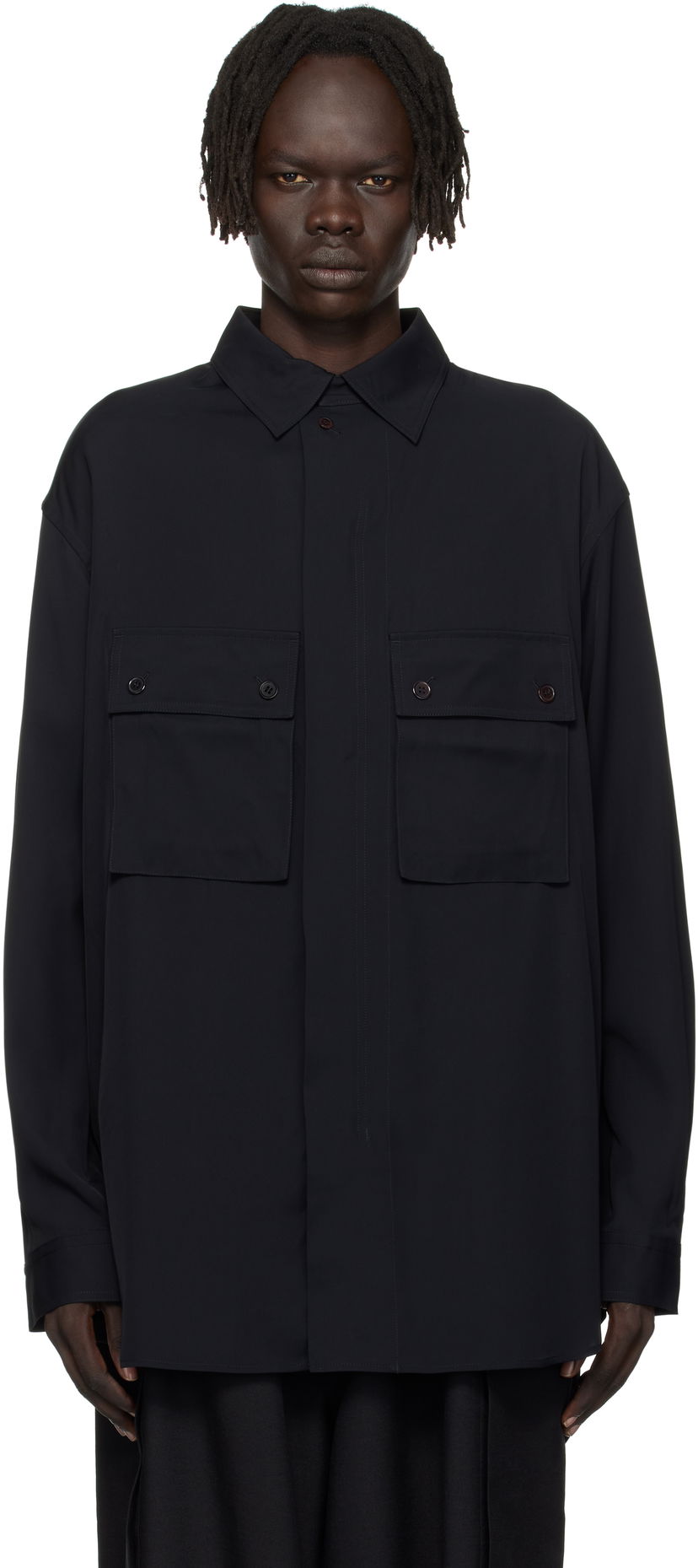 Skjorta Y-3 Y-3 Rayon Twill Oversized Shirt Svart | JX7288