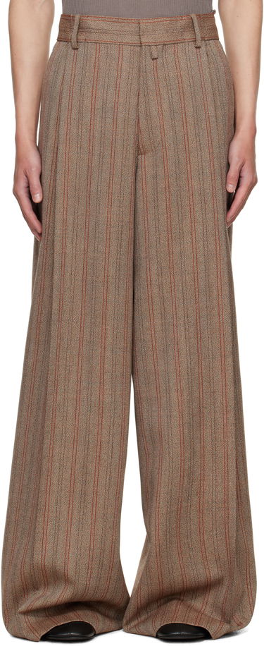 Byxor Dries Van Noten Dries Van Noten Wide Leg Pleated Trousers Brun | 252-020915-2056, 0