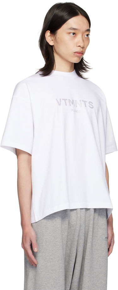 T-shirt VETEMENTS VTMNTS Paris Crystal T-Shirt Vit | VL22TR300W, 1