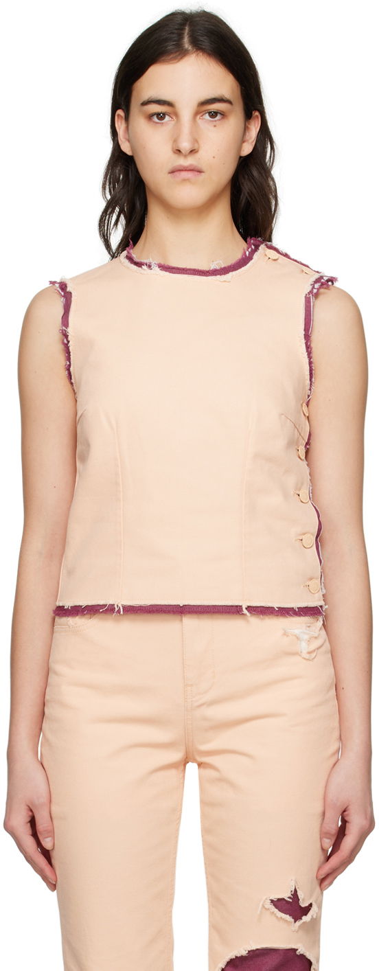 Linne RAF SIMONS Doubled Denim Tank Top Rosa | 231-W249