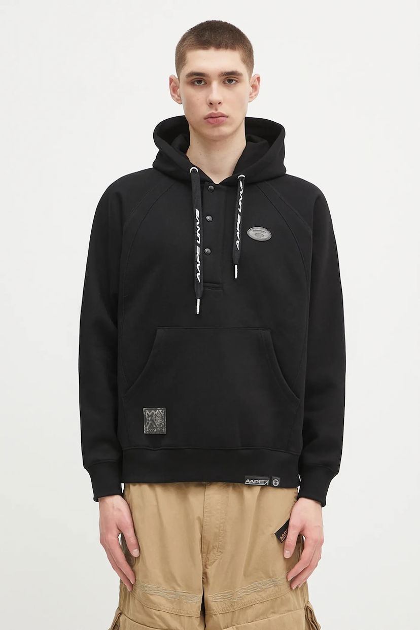 Sweatshirt AAPE by A Bathing Ape AAPE Main Hoodie Svart | AAPSWMB383XXN