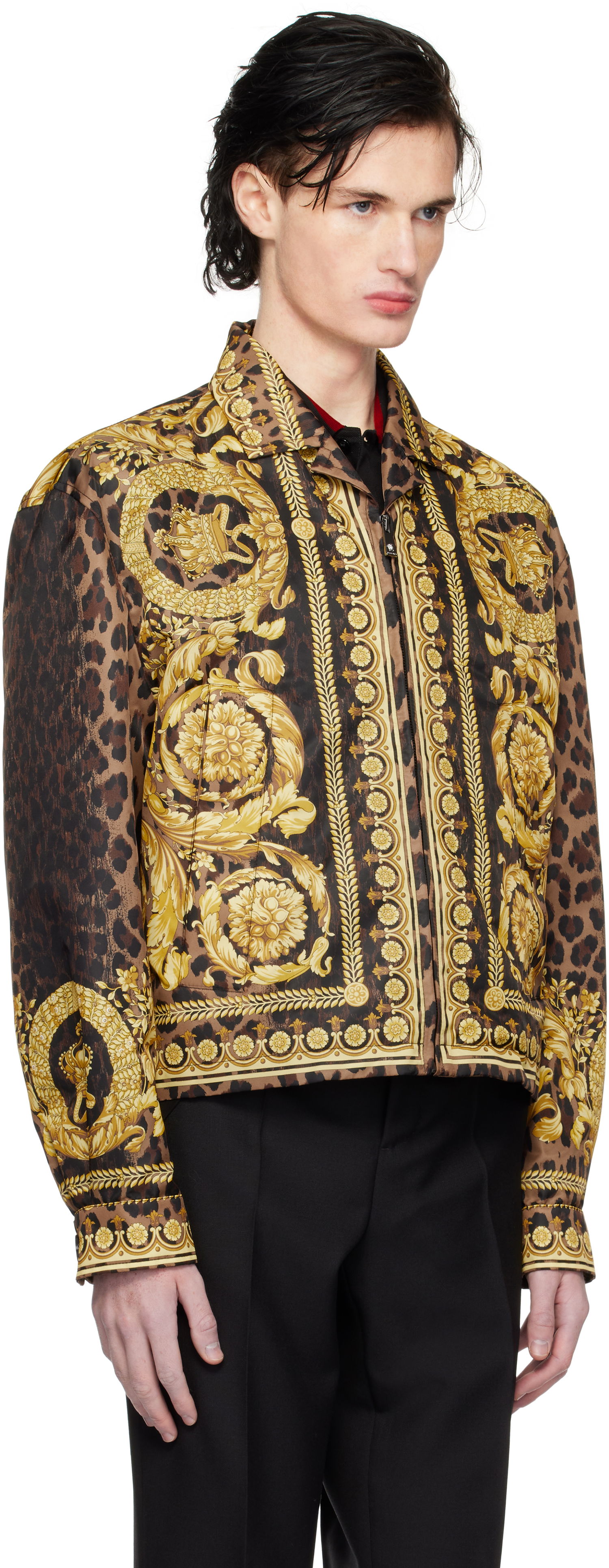 Jacka Versace Wild Barocco Print Blouson Jacket Svart | 1016717_1A12366, 1