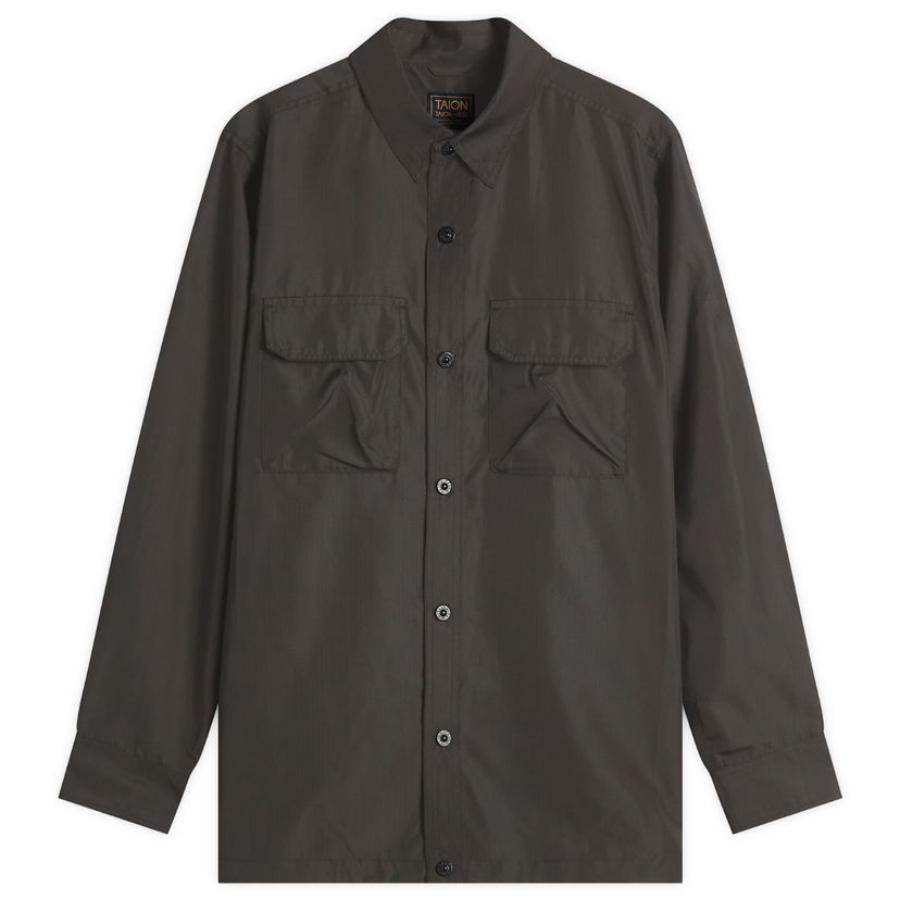 Skjorta TAION Military Pocket Shirt, Size Large Grå | TAION-109SHNDML-2-BLK