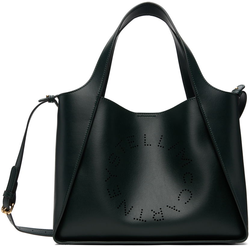 Tygpåse Stella McCartney Designer Logo Tote Bag Grön | 513860W8542