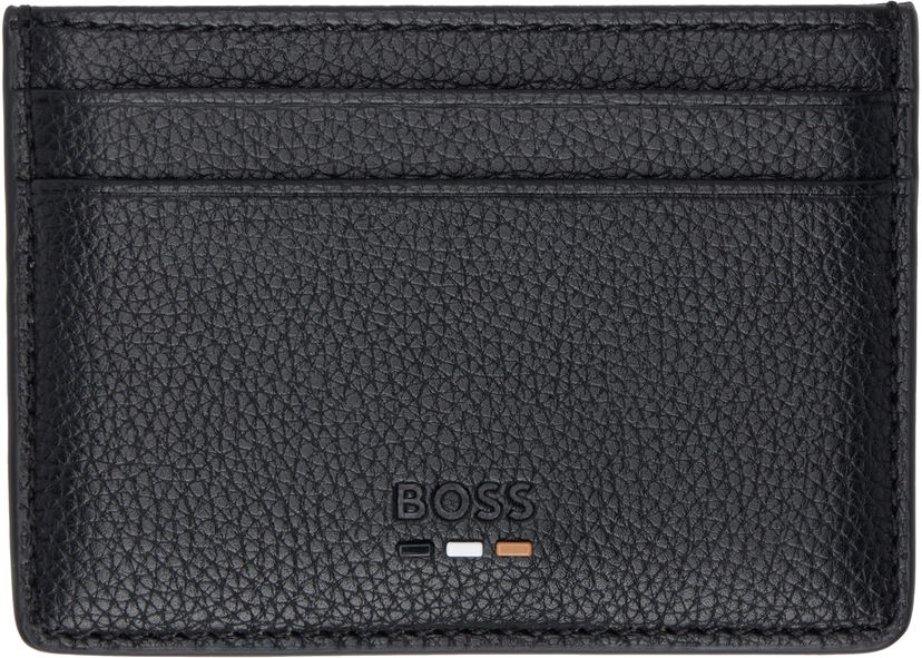 Plånbok BOSS Faux-Leather Card Holder Svart | 50536513