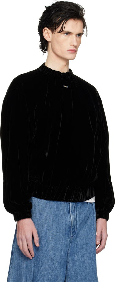 Sweatshirt ADER ERROR Velvet Relaxed Fit Sweatshirt Svart | BN01FWSW0101BK, 1