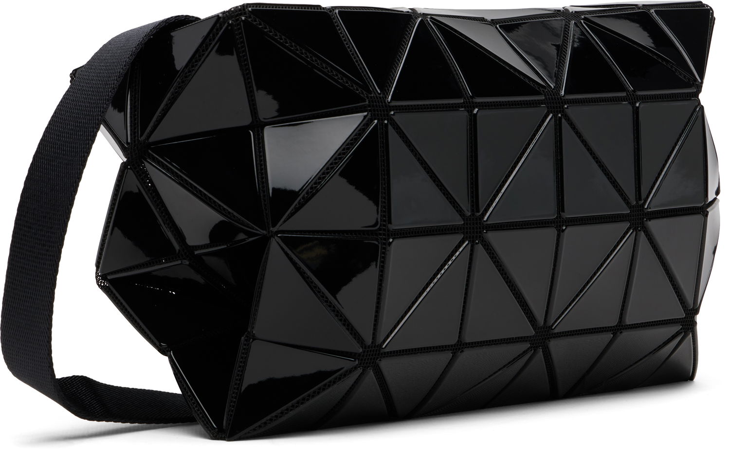 Axelväska BAO BAO ISSEY MIYAKE Glossy Triangular Panel Carton Shoulder Bag Svart | BB58AG422, 1