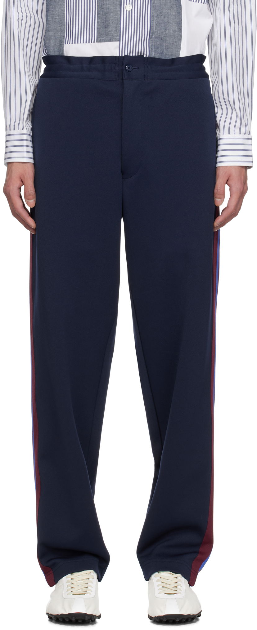 Träningsbyxor Comme des Garçons Homme Deux Striped Track Pants Mörkblå | DO-T023-051