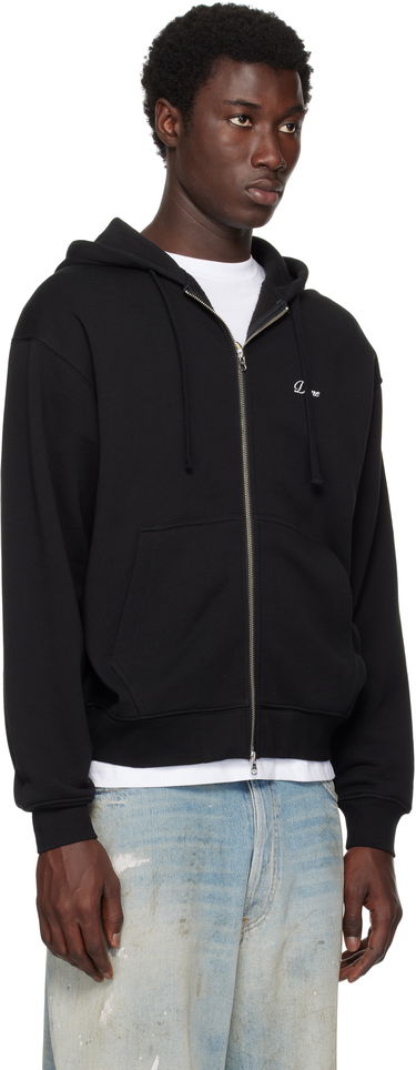 Sweatshirt Dime Cursive Small Logo Zip Hoodie Svart | DIMESU2549BLK, 1