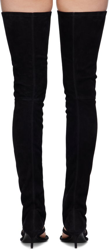 Kläder Alaïa ALAÏA Stretch Suede Tall Thong Boots Svart | AA3O057CK311, 1