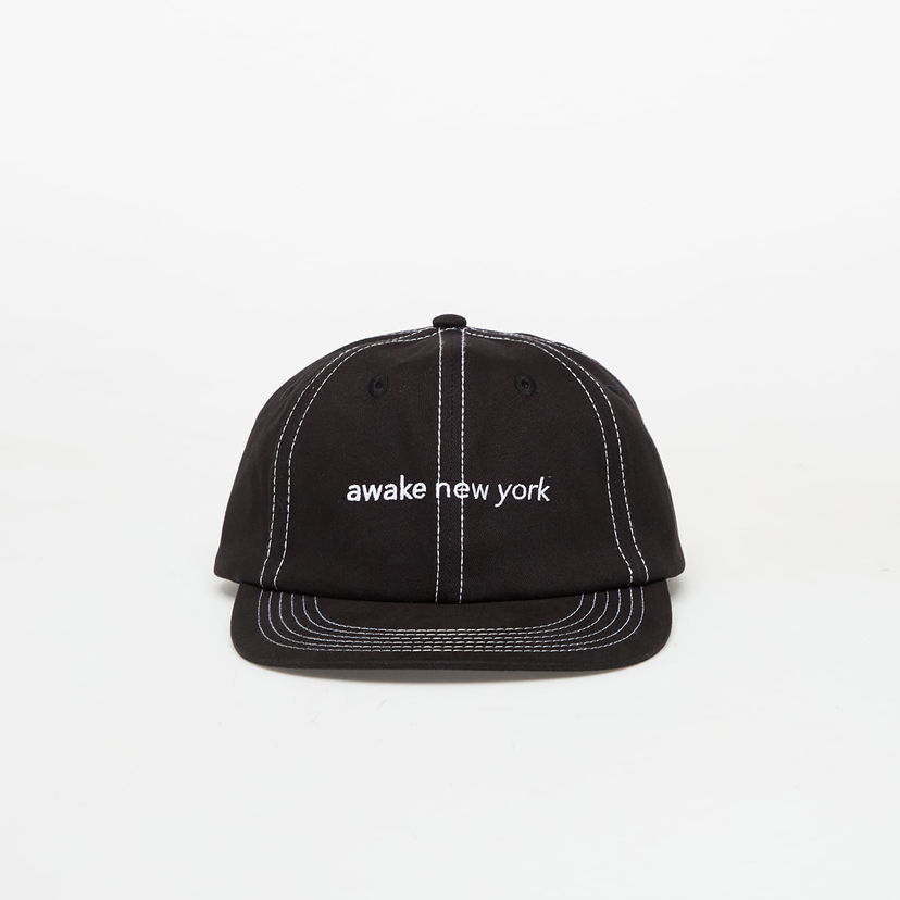 Keps Awake NY Awake NY Contrast Stitch 6 Panel Hat Svart | AWK-FW25-HT005-BLK