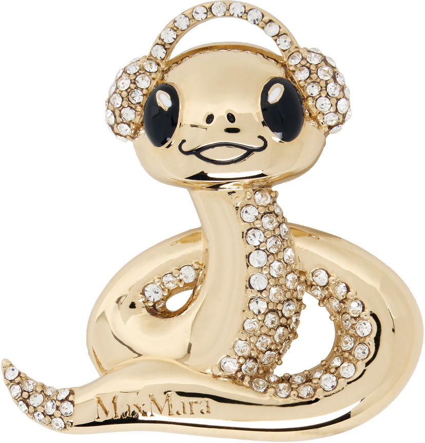Pin Max Mara Max Mara Crystal Snake Brooch Metallisk | 2514751021600