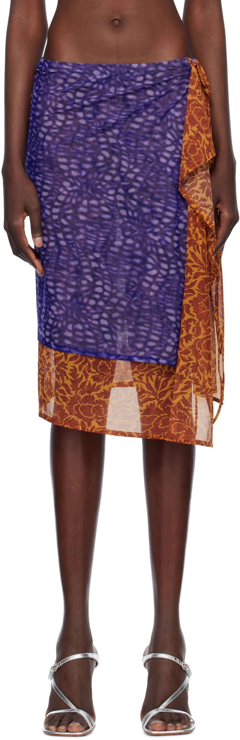 Kjol Dries Van Noten Dries Van Noten Double Layered Midi Skirt Flerfärgad | 251-011164-1619