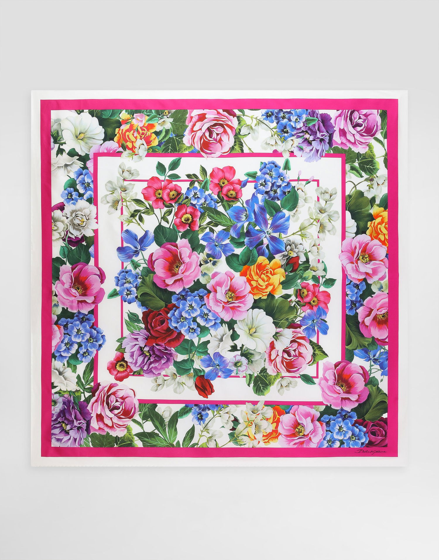 Halsduk Dolce & Gabbana Dolce & Gabbana Floral-Print Silk Twill Square Scarf Flerfärgad | FN090RGDCWDHH5KT, 0