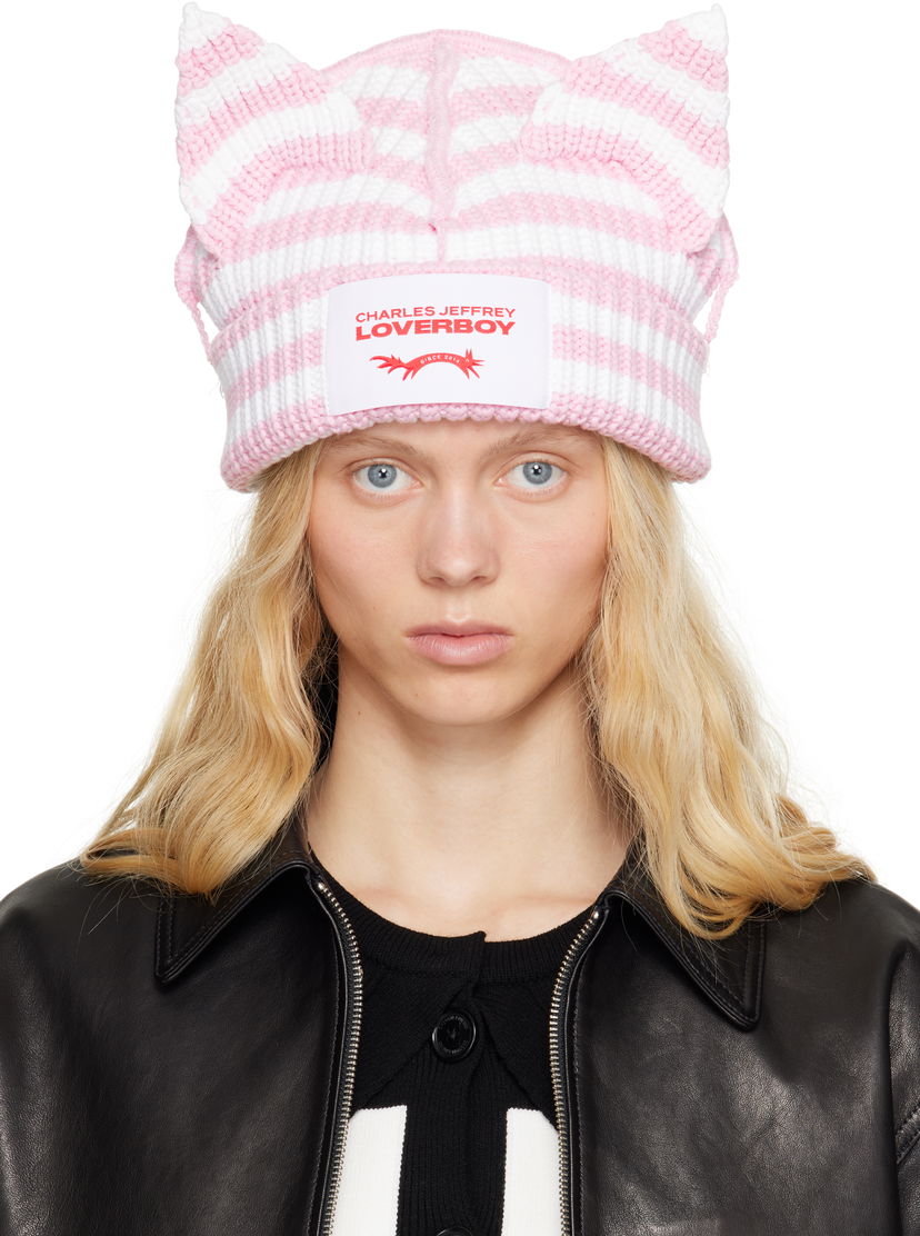 Mössa Charles Jeffrey Loverboy Charles Jeffrey LOVERBOY Chunky Ears Knit Beanie Rosa | 54131402