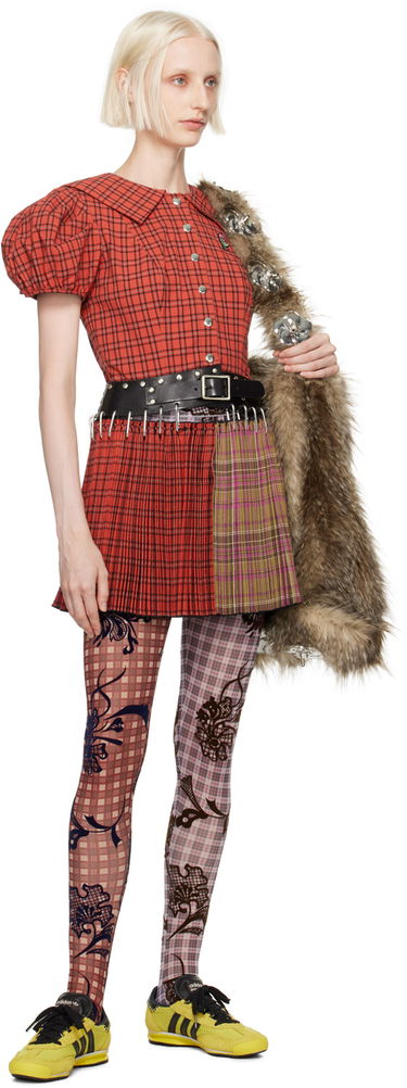 Kjol Chopova Lowena Judith Carabiner Plaid Minidress Röd | 1247, 3