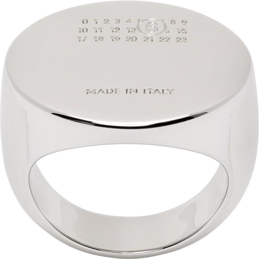 Ringa Maison Margiela MM6 Maison Margiela Oval Numeric Ring Metallisk | SM7UQ0108 P8601