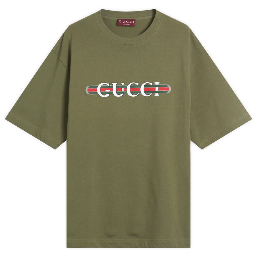 T-shirt Gucci Gucci Interlocking Logo Heavy Cotton T-Shirt, Size Large Grön | 798115-XJHDG-3450