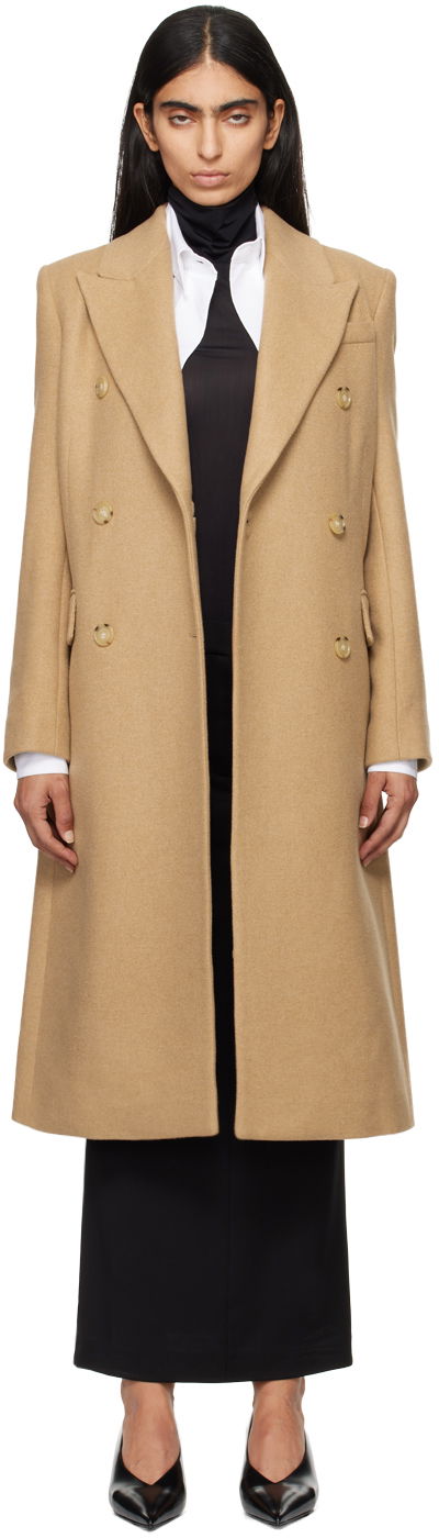 Rockar BOSS Long-Length Twill Coat Beige | 50524975