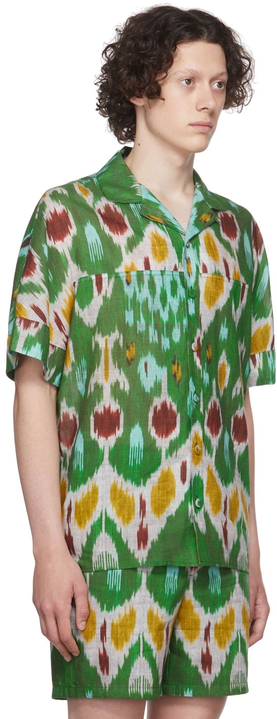 Skjorta Erdem Erdem Philip Ikat Print Resort Shirt Grön | MV22_503MIGCL PHILIP SHIRT, 1
