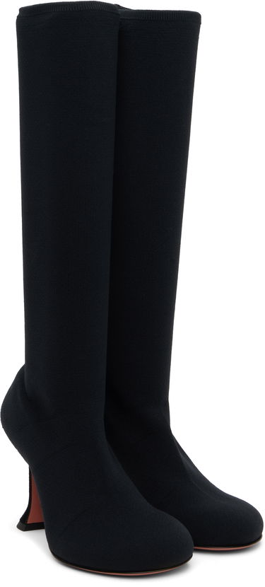 Sneakers och skor Amina Muaddi Amina Muaddi Veneda Stretch Tall Boots Svart | VENEDA STRETCH BOOT 95 KNIT, 3