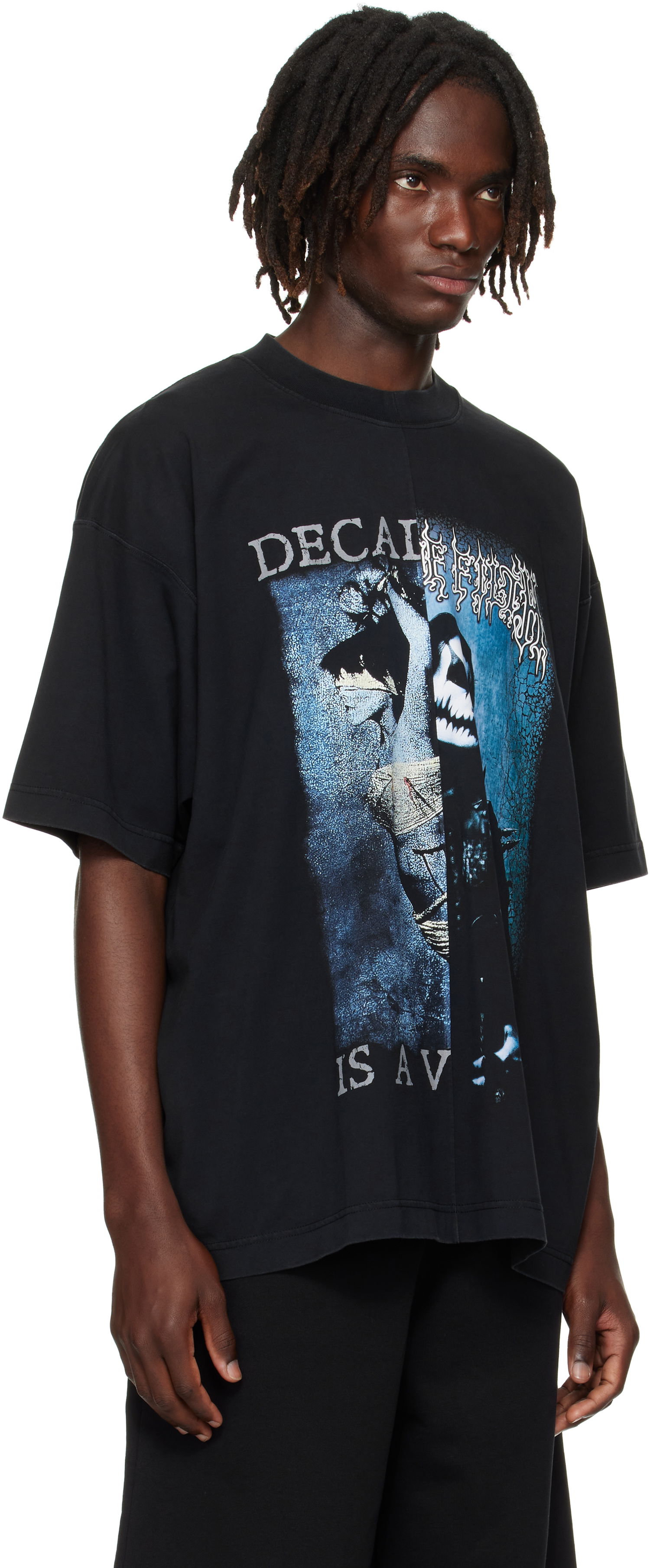 T-shirt VETEMENTS VETEMENTS Cradle of Filth Cut-Up Oversized T-Shirt Svart | UCF76TR950BB, 1