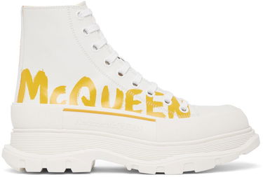 Sneakers och skor Alexander McQueen Grafitti Tread Slick High-Top Sneakers Vit | 711109WIAT6, 0
