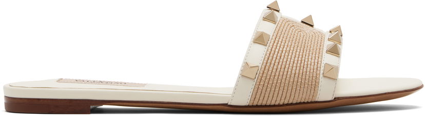 Tillbehör Valentino Valentino Garavani Rockstud Slide Sandals Vit | 6W0S0MH4HJQ