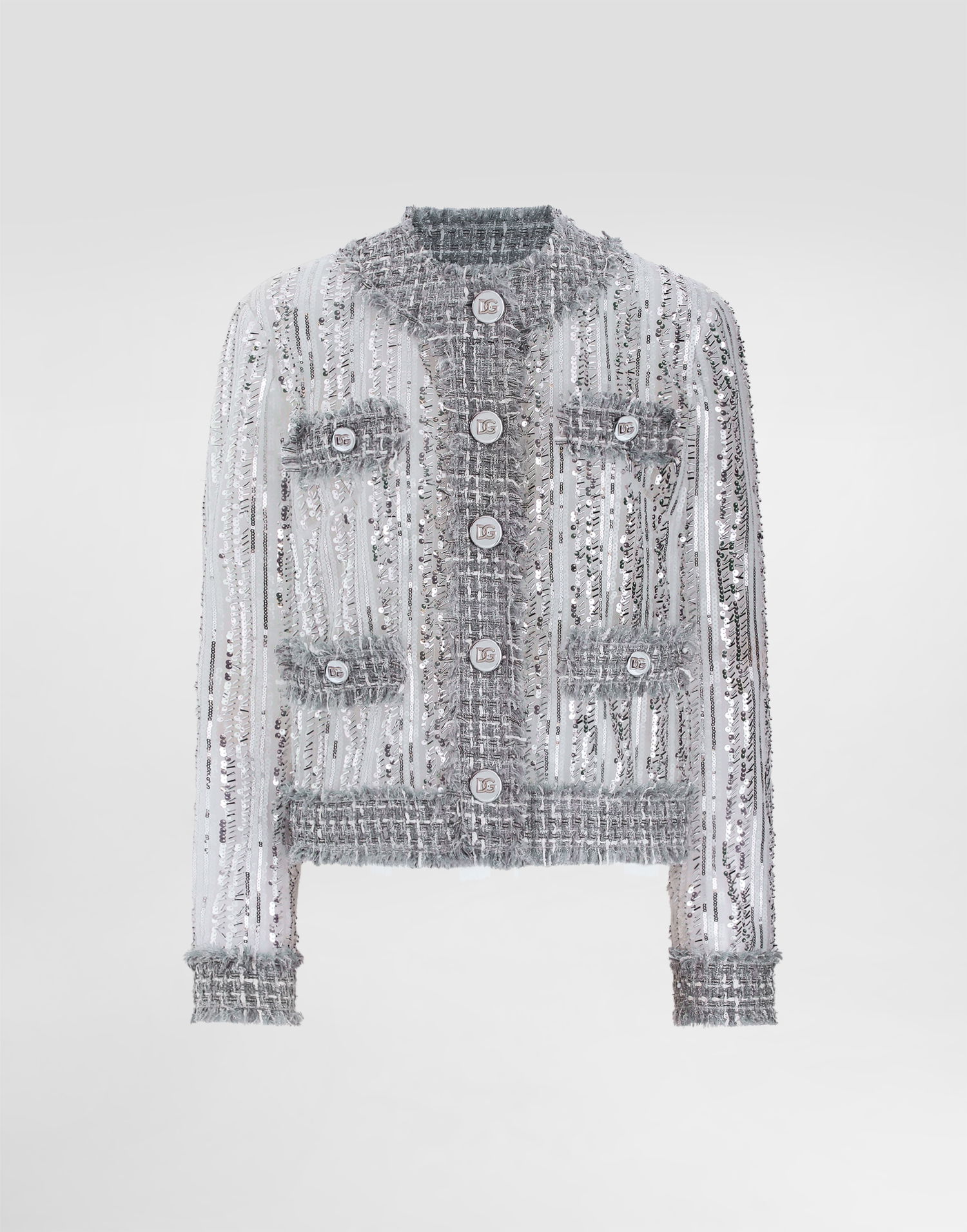 Jacka Dolce & Gabbana Dolce & Gabbana Tulle Gabbana Jacket with Sequin Embroidery Grå | F27DLTFLSKCS0998, 0