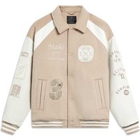 Jacka Li-Ning D. WADE Hall of Fame Varsity Jacket Beige | AJPT005-3, 0