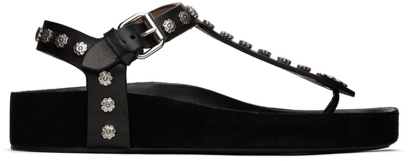 Tillbehör ISABEL MARANT Isabel Marant Enore Flower Studded Platform Sandals Svart | 24PSD0115FA-B1B08S
